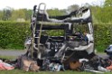 Wohnmobil ausgebrannt Koeln Porz Linder Mauspfad P156